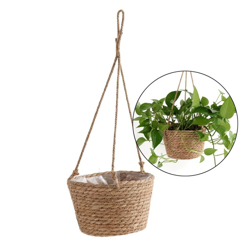 Macrame Woven Plant Basket Flower Pot Hangers Home Decor - Image 4
