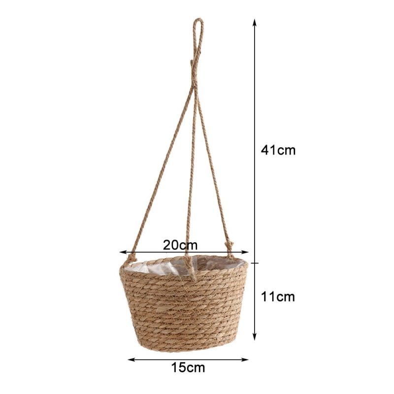 Macrame Woven Plant Basket Flower Pot Hangers Home Decor - Image 6