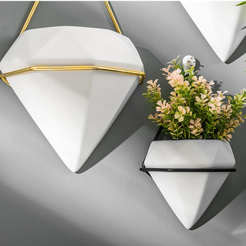 Triangle Plant Flower Pot Indoor Hanging Planter Wall Decoration - Image 4