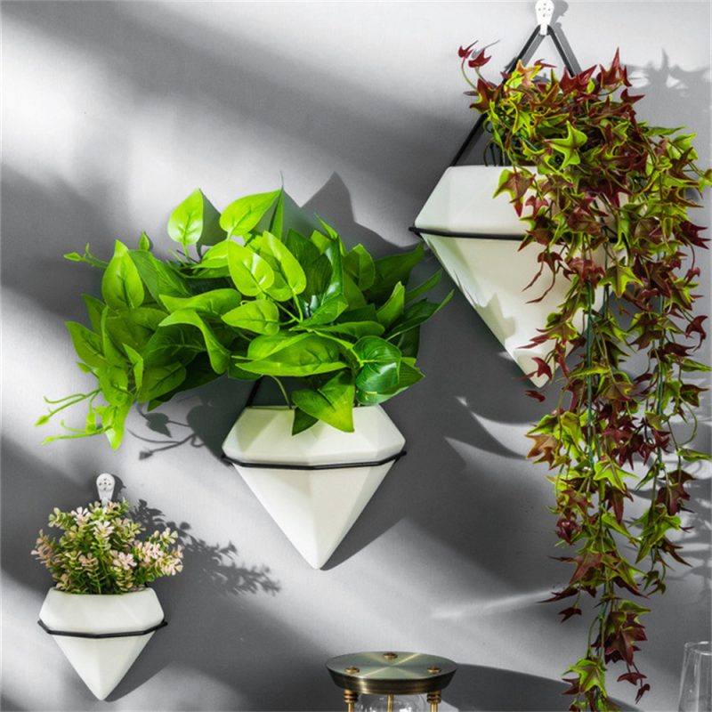 Triangle Plant Flower Pot Indoor Hanging Planter Wall Decoration - Image 2